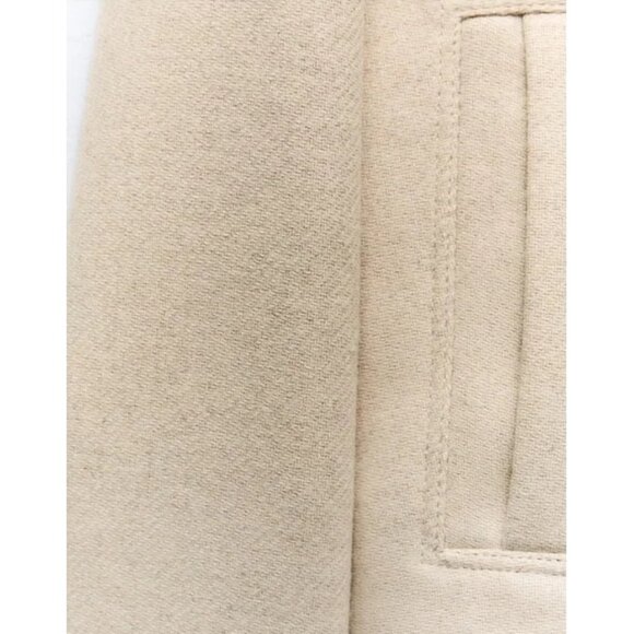 NWOT Zara sand double breasted statement button cropped pea coat, XL - Picture 10 of 16